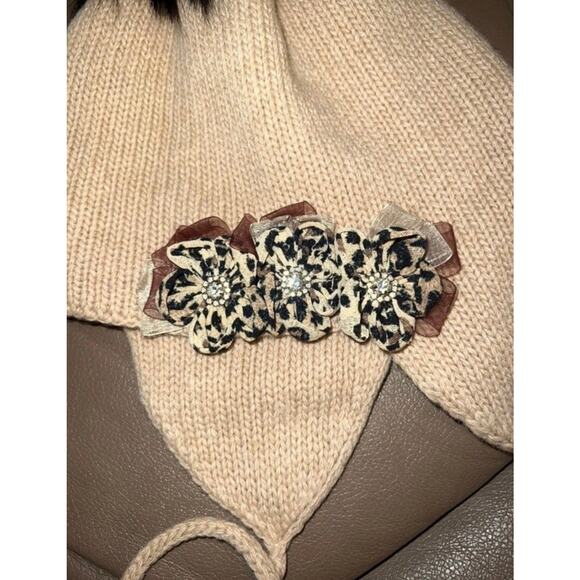 Jolie Bebe girls real fur pom wool hat main image 3